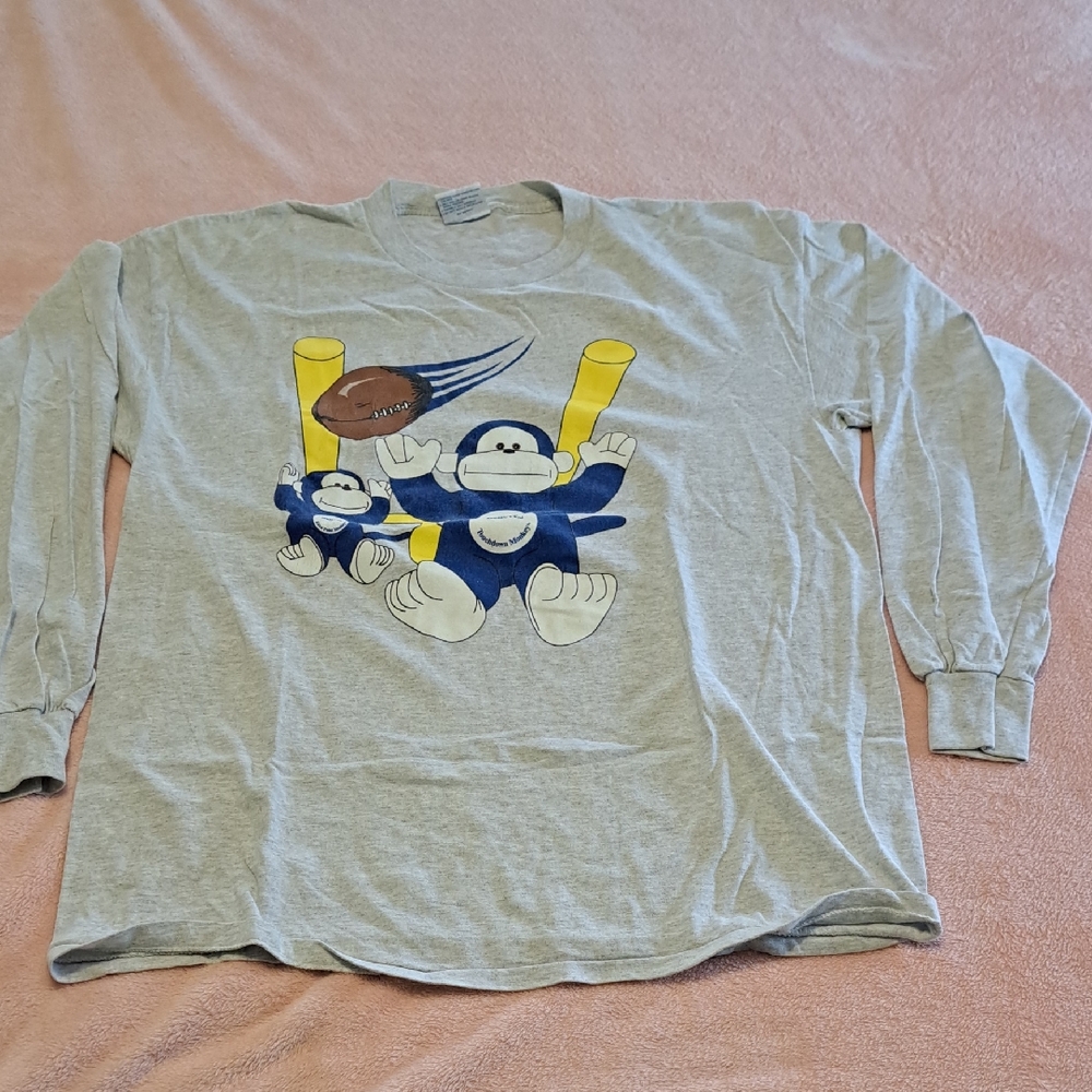 Kids Gray Long Sleeve Shirt with Football Graphic
